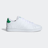 Adidas kids Unisex Advantage  Casual Shoe  - White/Green