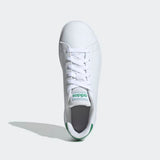 Adidas kids Unisex Advantage  Casual Shoe  - White/Green