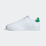 Adidas kids Unisex Advantage  Casual Shoe  - White/Green
