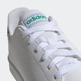 Adidas kids Unisex Advantage  Casual Shoe  - White/Green