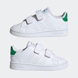 Adidas Infants Advantage  (Unisex) Casual Shoe - White/Green