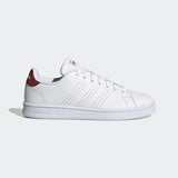 Adidas Mens Advantage Casual Shoes - Cloud White /Legacy Red