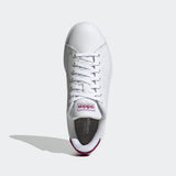 Adidas Women Advantage Casual Shoes - Cloud White / Cloud White / Power Berry