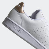 Adidas Womens Advantage Lifestyle Shoes  - White/Copper Metallic
