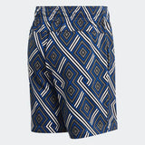 Adidas Mens Allover Print Shorts - White / Grey Four / Black / Royal Blue