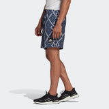 Adidas Mens Allover Print Shorts - White / Grey Four / Black / Royal Blue