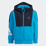 Adidas Kids Unisex  Badge Of Sport Hooded Jacket - Sonic Aqua/Legend Ink