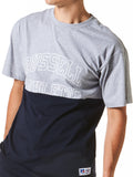 Russell Athletic Mens Spliced Arch T-Shirt - Ashen Marle/Ink