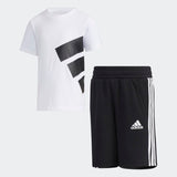 Adidas Kids Brand Tee Set   - White/Black