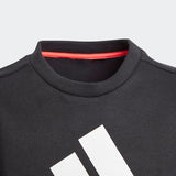 Adidas Boys Branded Crew Sweatshirt - Black/White