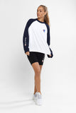 Champion  Womens Lightweight Terry Colour Block Crew - Navy/White