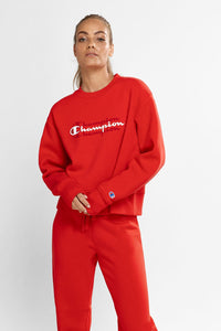 Champion Womens Sps Graphic Crop Pullover Crew  - Print 5Y1