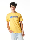 Russell Athletic Mens Bar Logo Crew T-Shirt - Maize