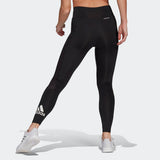 Adidas Womens Designed To Move Big Logo Tights - Black/Black/White