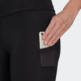 Adidas Womens Designed To Move Big Logo Tights - Black/Black/White