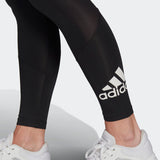 Adidas Womens Designed To Move Big Logo Tights - Black/Black/White