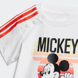 Adidas Toddler  Disney Mickey Mouse Summer Set - White/Semi Solar Red