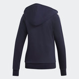 Adidas Women Essentials 3 Stripes Full Zip Hoodie  - Legend Ink/White