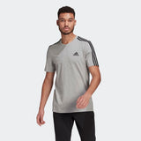 Adidas Mens Essentials 3-Stripes T-Shirt - Grey
