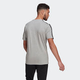 Adidas Mens Essentials 3-Stripes T-Shirt - Grey