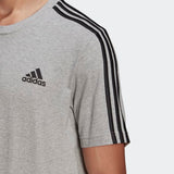 Adidas Mens Essentials 3-Stripes T-Shirt - Grey