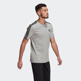 Adidas Mens Essentials 3-Stripes T-Shirt - Grey