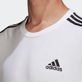 Adidas Mens Essentials 3-Stripes T-Shirt - White/Black