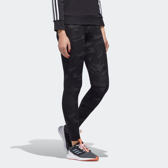 Adidas Essentials Allover Print Tights - Black/White