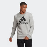 Addias Mens Big Logo Sweatshirt  - Medium Grey Heather/Black