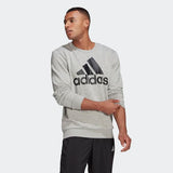 Addias Mens Big Logo Sweatshirt  - Medium Grey Heather/Black