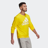 Adidas Mens Essentials Big Logo Sweatshirt  - Yellow/ White
