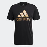 Adidas Mens Camouflage Print T-Shirt - Black/Aluminium