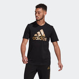 Adidas Mens Camouflage Print T-Shirt - Black/Aluminium