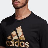 Adidas Mens Camouflage Print T-Shirt - Black/Aluminium