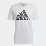 Adidas Mens Essentials Camouflage Print T-Shirt - White/Legacy Green