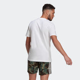 Adidas Mens Essentials Camouflage Print T-Shirt - White/Legacy Green