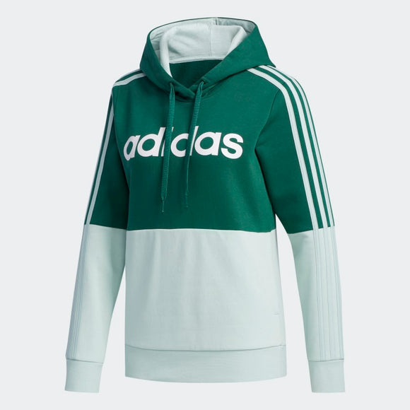 Adidas Womens Essentials Colorblock Hoodie - Collegiate Green /Green Tint/White