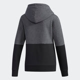 Adidas Women'S Essentials Colorblock  Hoodie  - Dark Grey Heather /Black/Purple Tint
