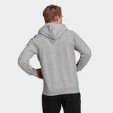 Adidas Mens Essentials Fleece 3-Stripes Hoodie - Grey/Black