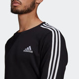 Adidas Men 3 Stripes Sweatshirt - Black/White