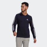 Adidas Men 3 Stripes Sweatshirt - Legend Ink/White