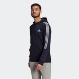 Adidas Mens Fleece Cut 3-Stripes Hoodie - Legend Ink/White