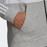 Adidas Mens Fleece Zipper Jacket - Black/White