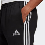 Adidas Mens Tapered Cuff 3-Stripes Track Pants  - Black/White