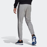 Adidas Mens Tapered Cuff 3-Stripes Track Pants - Medium Grey Heather/Black
