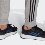 Adidas Mens Tapered Cuff 3-Stripes Track Pants - Medium Grey Heather/Black