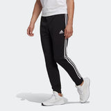 Adidas Mens Tapered Cuff 3-Stripes Pant - Black/White