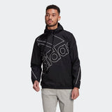 Adidas Mens Favs Q1 Windbreaker Jacket - Black/White