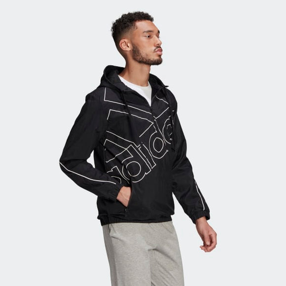 Adidas Mens Favs Q1 Windbreaker Jacket - Black/White
