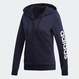 Adidas Women Essentials Linear Full Zip Hoodie  - Legend Ink/White